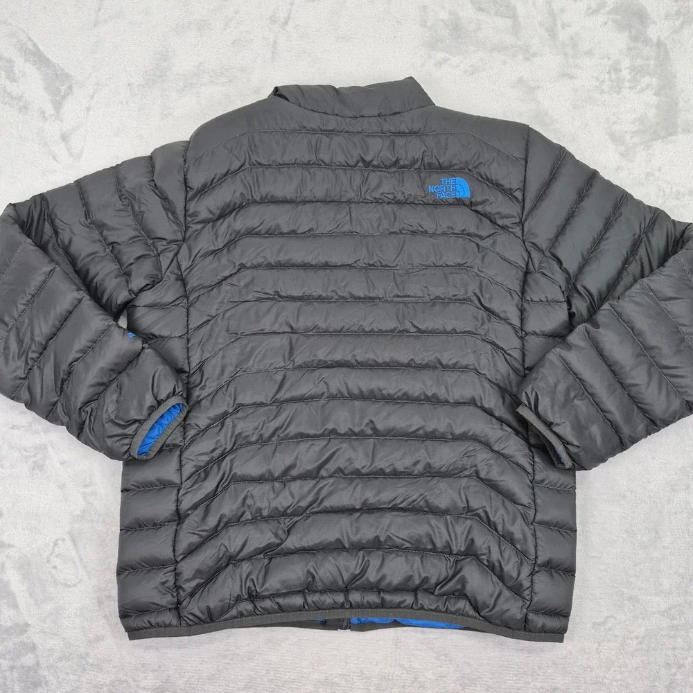 The North Face Mens 600 Down Puffer Jacket Grey Blue Full Zip Medium NF0A3Y4D